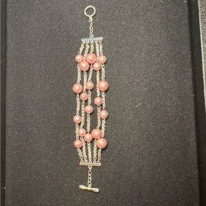Pink Beaded Multi-Row Bracelet - Women Jewelry